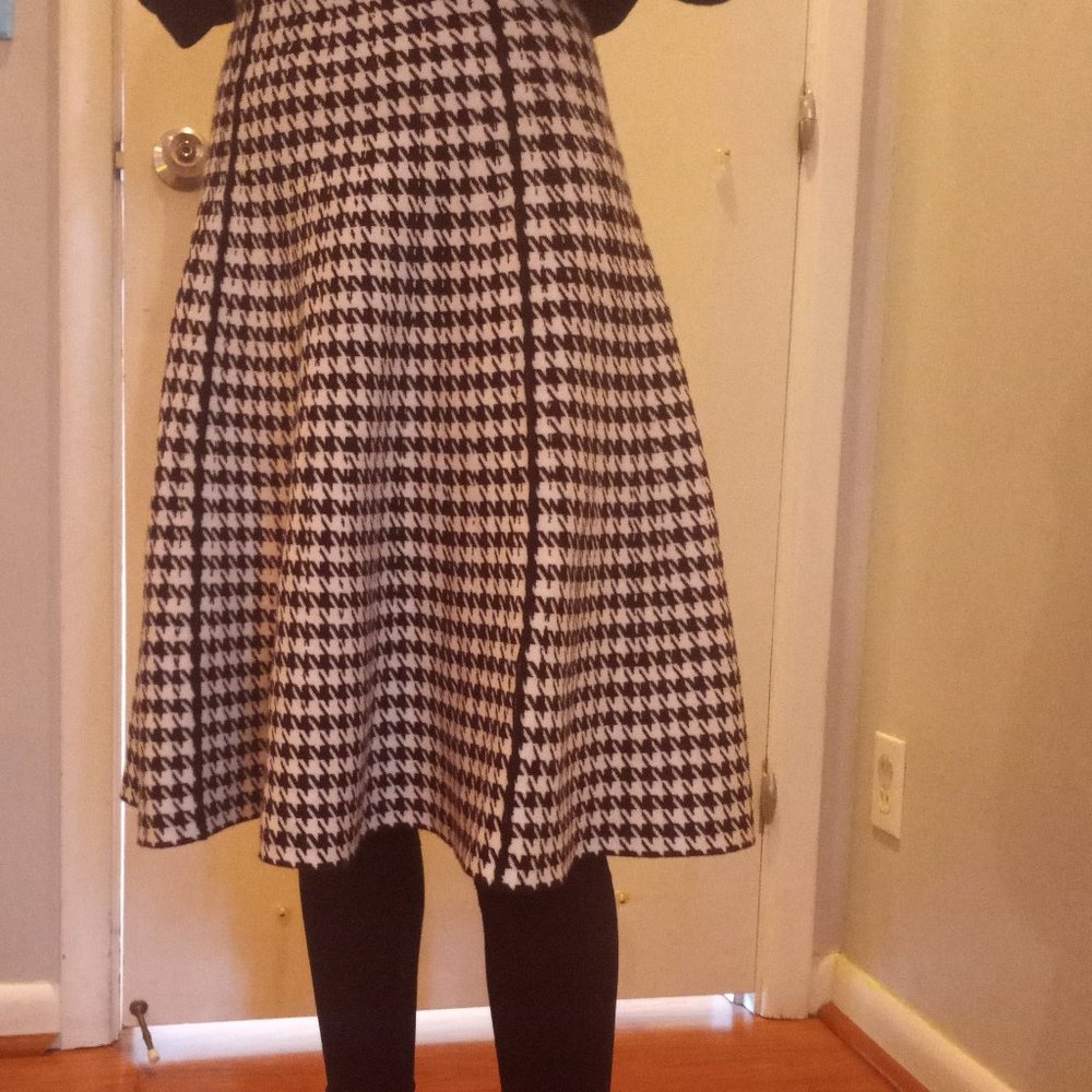 Noni Paneled Knit Skirt Houndstooth